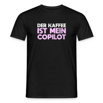 Der Kaffee Ist Mein Copilot - Männer T-Shirt - Schwarz - Vorne - AI Model Male 178 light (178cm)