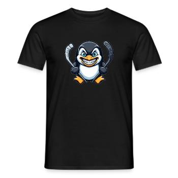 Cooler Pinguin Eishockey Spieler - Männer T-Shirt - Schwarz - Vorne - AI Model Male 178 light (178cm)