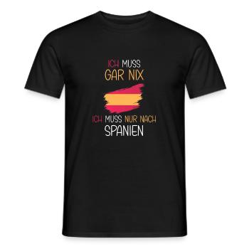 Ich muss nach Spanien - Camper Urlaubs - Männer T-Shirt - Schwarz - Vorne - AI Model Male 178 light (178cm)