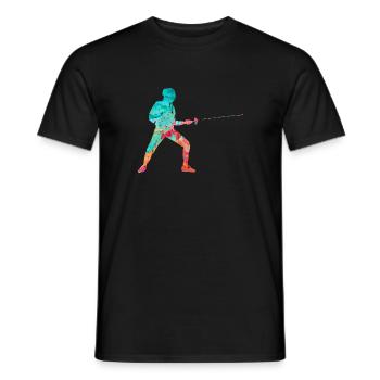 Fencing and fencing PopArt - Men's T-Shirt - black - Front - AI Model Male 178 light (178cm)