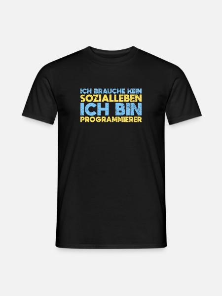 Ich Brauche Kein Sozialleben, Ich Bin... - Männer T-Shirt - Schwarz