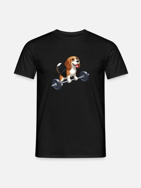 Beagle Weightlifting Workout Strength - Men's T-Shirt - black