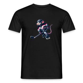 Joueur de hockey sur glace Mouse Rat Club de hockey sur glace - T-shirt homme - noir - Devant - AI Model Male 178 light (178cm)