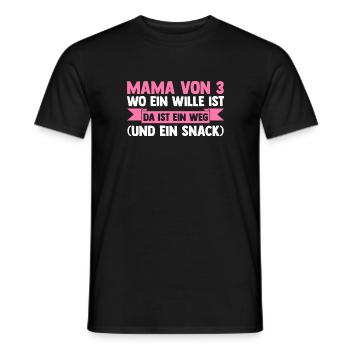 Mama Von 3 Kindern - Männer T-Shirt - Schwarz - Vorne - AI Model Male 178 light (178cm)
