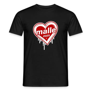 Malle 2025 Herz Liebe - Männer T-Shirt - Schwarz - Vorne - AI Model Male 178 light (178cm)