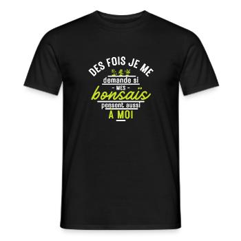 Bonsai - Cadeau Humour bonsaïste bonsaïka - T-shirt homme - noir - Devant - AI Model Male 178 light (178cm)