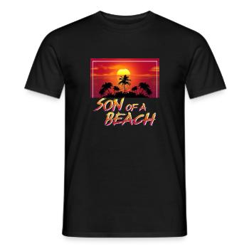 Son of a Beach Shirt palm trees beach sun - Men's T-Shirt - black - Front - AI Model Male 178 light (178cm)