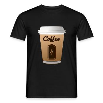 Coffee Charging - Men's T-Shirt - black - Front - AI Model Male 178 light (178cm)