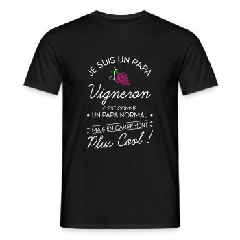 Papa Vigneron Cool Cadeau - T-shirt homme - noir - Devant - AI Model Male 178 light (178cm)