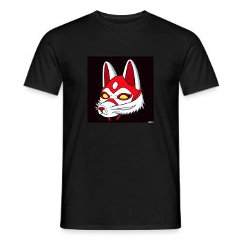 Kitsun Vaporwave Japanese Kami Vaporwave Kitsune - Men's T-Shirt - black - Front - AI Model Male 178 light (178cm)