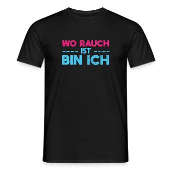 Wo Rauch Ist, Bin Ich - Männer T-Shirt - Schwarz - Vorne - AI Model Male 178 light (178cm)