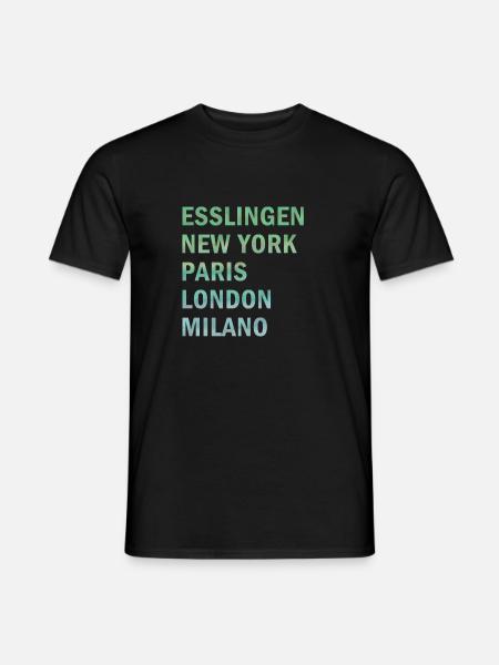 Metropole Esslingen - Männer T-Shirt - Schwarz