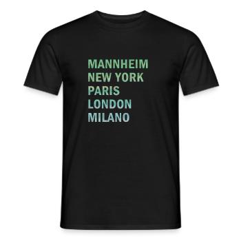 Metropole Mannheim - Männer T-Shirt - Schwarz - Vorne - AI Model Male 178 light (178cm)