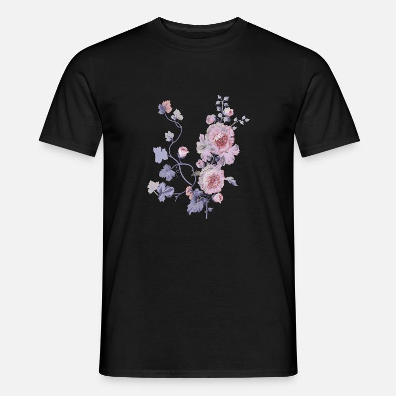 Schlichte Blumen - Männer T-Shirt - Schwarz