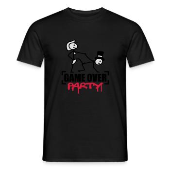 Game Over Party - Men's T-Shirt - black - Front - AI Model Male 178 light (178cm)