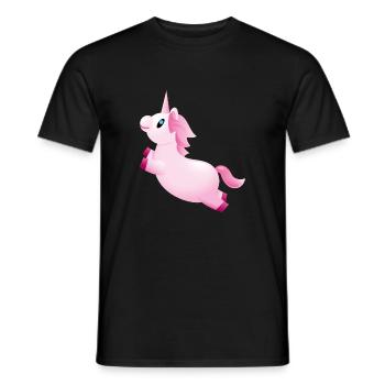 Smiley Unicorn - Men's T-Shirt - black - Front - AI Model Male 178 light (178cm)