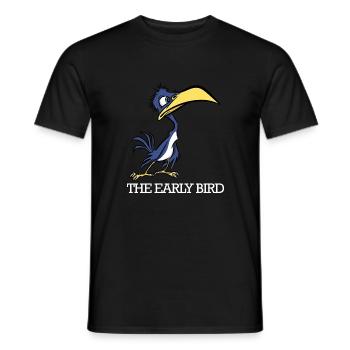 L’oiseau précoce attrape le ver - T-shirt homme - noir - Devant - AI Model Male 178 light (178cm)