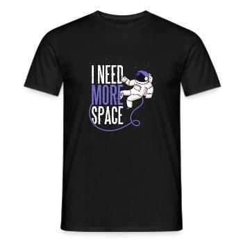 I need more space astronaut space Mars life - Men's T-Shirt - black - Front - AI Model Male 178 light (178cm)
