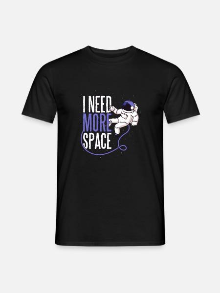 Jeg trenger mer rom astronaut rom mars liv - T-skjorte herre - svart