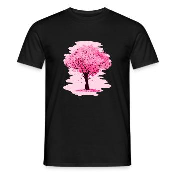 Sakura tree - Men's T-Shirt - black - Front - AI Model Male 178 light (178cm)