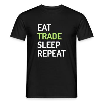 Eat Trade Sleep Repeat - Men's T-Shirt - black - Front - AI Model Male 178 light (178cm)
