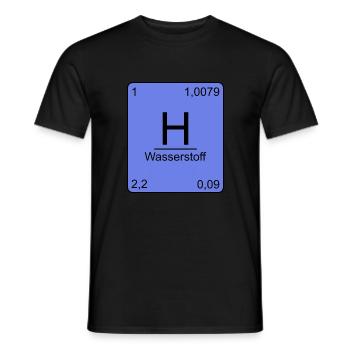 Hydrogène, tableau périodique, chimie, physique - T-shirt homme - noir - Devant - AI Model Male 178 light (178cm)