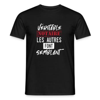Véritable notaire Cadeau humour personnalisé - T-shirt homme - noir - Devant - AI Model Male 178 light (178cm)