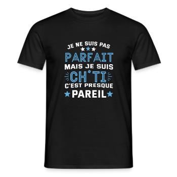 Je ne suis pas parfait mais je suis chti cadeau - T-shirt homme - noir - Devant - AI Model Male 178 light (178cm)