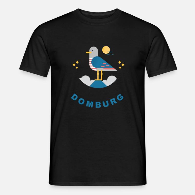 Möwe Domburg - Männer T-Shirt - Schwarz