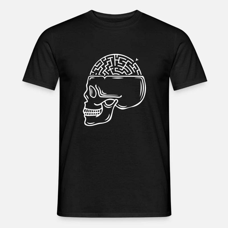 Skull Maze-Brain - Männer T-Shirt - Schwarz