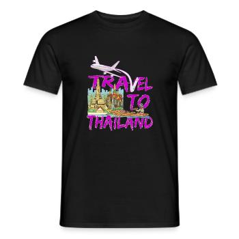 Travel to Thailand, Bangkok Emigration and holidays - Men's T-Shirt - black - Front - AI Model Male 178 light (178cm)
