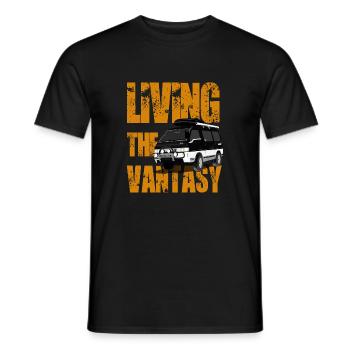 Living the Vantasy - Van Camping Camper - T-shirt homme - noir - Devant - AI Model Male 178 light (178cm)