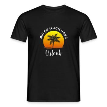 Mir egal ich bin im Urlaub - Männer T-Shirt - Schwarz - Vorne - AI Model Male 178 light (178cm)