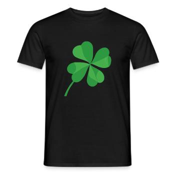 Four-leaf clover lucky symbol luck - Men's T-Shirt - black - Front - AI Model Male 178 light (178cm)