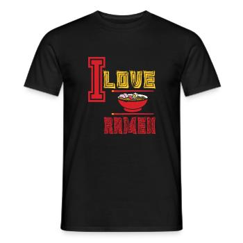I love ramen J'aime les ramen avec les baguettes - T-shirt homme - noir - Devant - AI Model Male 178 light (178cm)