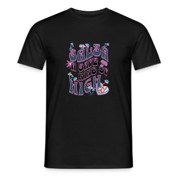 Salsa Hippie Style, Flower Power, Retro Style, - Männer T-Shirt - Schwarz - Vorne - AI Model Male 178 light (178cm)