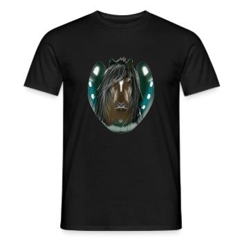 cheval - T-shirt homme - noir - Devant - AI Model Male 178 light (178cm)