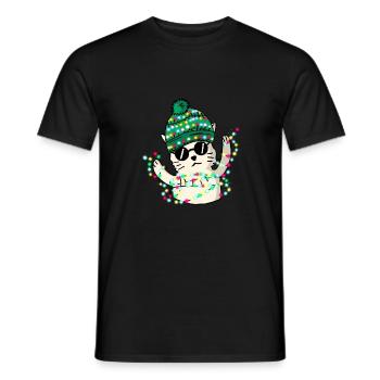 Christmas - Merry Catmas! - Men's T-Shirt - black - Front - AI Model Male 178 light (178cm)