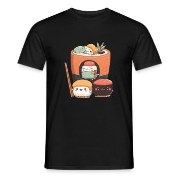 Kawaii Sushi Party - Männer T-Shirt - Schwarz - Vorne - AI Model Male 178 light (178cm)