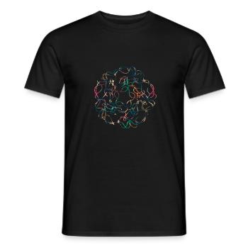 Fleur abstraite - T-shirt homme - noir - Devant - AI Model Male 178 light (178cm)