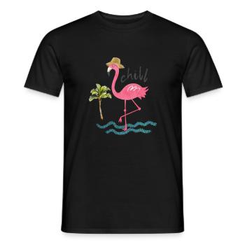 Chillin flamingo T Shirt - Men's T-Shirt - black - Front - AI Model Male 178 light (178cm)