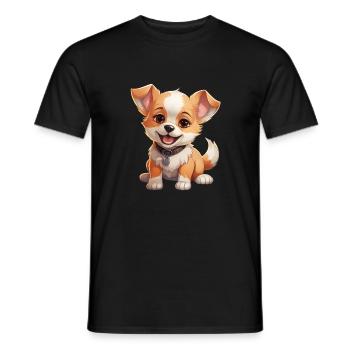 Chibi dog - Men's T-Shirt - black - Front - AI Model Male 178 light (178cm)