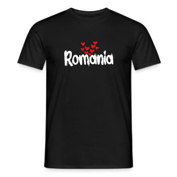 Romania - Männer T-Shirt - Schwarz - Vorne - AI Model Male 178 light (178cm)