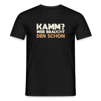 Kamm? Wer Braucht Den Schon - Männer T-Shirt - Schwarz - Vorne - AI Model Male 178 light (178cm)
