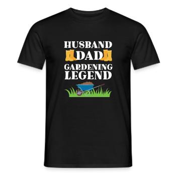 Husband dad gardening legend funny gift gardener - T-shirt homme - noir - Devant - AI Model Male 178 light (178cm)