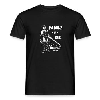 Canoepolo Skeleton - Kanupolo Skelett - Paddle - Männer T-Shirt - Schwarz - Vorne - AI Model Male 178 light (178cm)