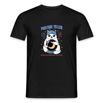 Cat Purrtune Teller - Men's T-Shirt - black - Front - AI Model Male 178 light (178cm)