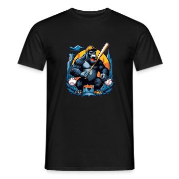 Gorilla mit Goldkette - Männer T-Shirt - Schwarz - Vorne - AI Model Male 178 light (178cm)