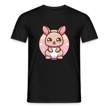 niedliches Känguru - Männer T-Shirt - Schwarz - Vorne - AI Model Male 178 light (178cm)