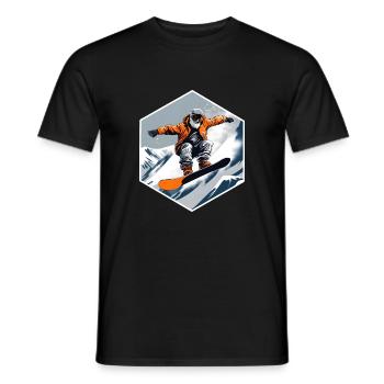 Snowboarder Old Man With Beard - Men's T-Shirt - black - Front - AI Model Male 178 light (178cm)